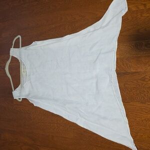 Bodil Tank Top Shirt Linen Small white Asymmetrical Sleeveless Tunic